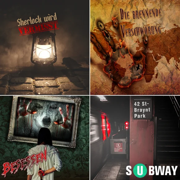 Verschiede Escape-Zimmer, Sherlock Homes, Bessessebm -subway, die brennende Verschwörung