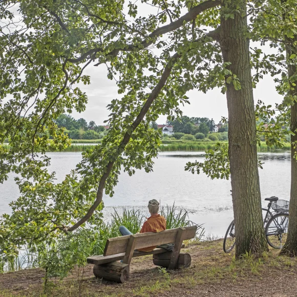 Sitzbank am Welles-Weiher in Kosbach