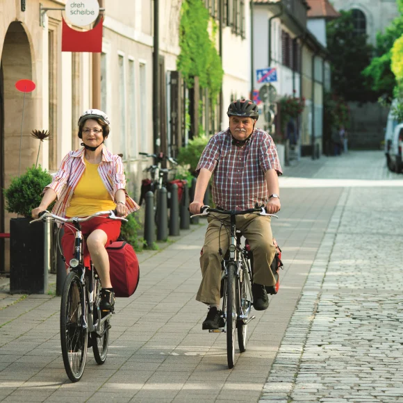 Radfahren in der Schiffstraße in Erlangen