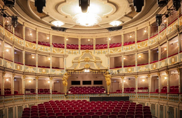 Blick in den Saal des Erlanger Markgrafentheaters